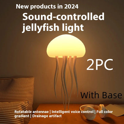 Jellyfish Mood Lamp LED Jellyfish Night Light Portable Jellyfish Lamp Jellyfish Decorations Smart Table Lamp for Bedside Desk